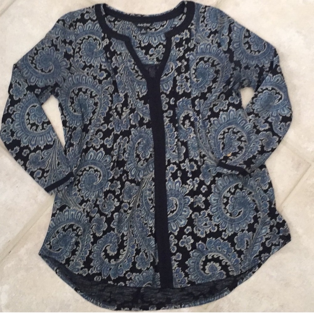 Lucky Brand Paisley Long Sleeve Blouse
